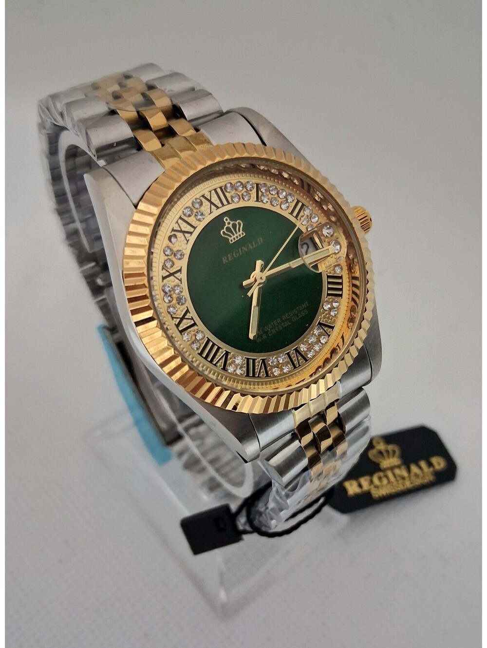 NEW IN BOX Men's Reginald 36mm Real Diamond Presidential Date Watch